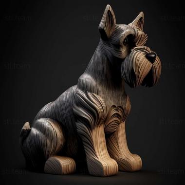 3D model Zwergschnauzer dog (STL)